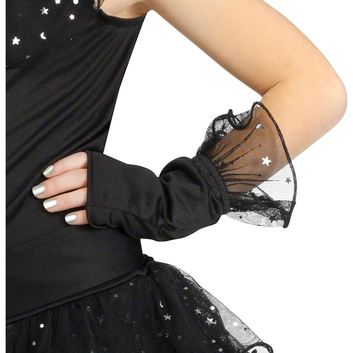 Girls Glitter Witch Costume, Black