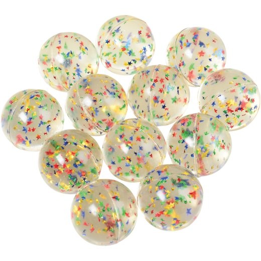 Glitter Balls with Stars, Set of 12