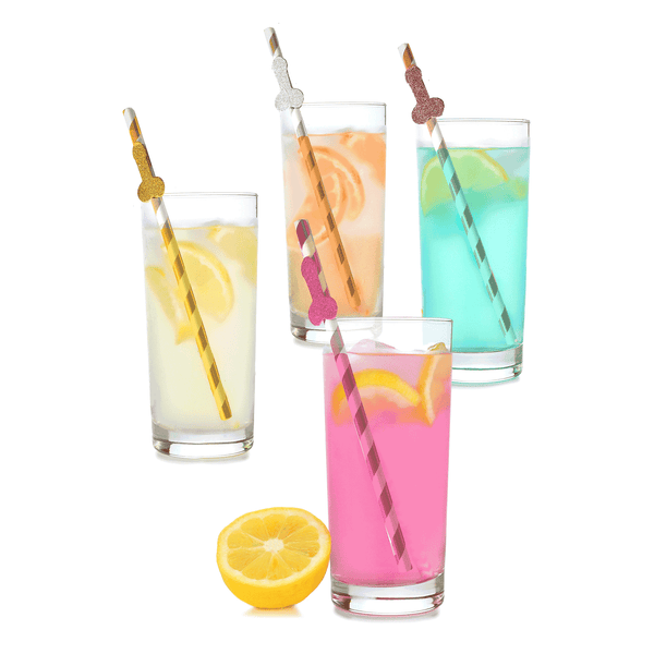 Glitterati Tall Penis Party Straws