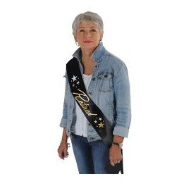 Glittered Retired Satin Sash