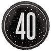 Glitz Black 18" Foil Balloon 40th Birthday