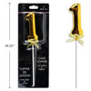 Gold Cake Topper with stem & ribbon #1