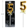 Gold Cake Topper with stem & ribbon #5