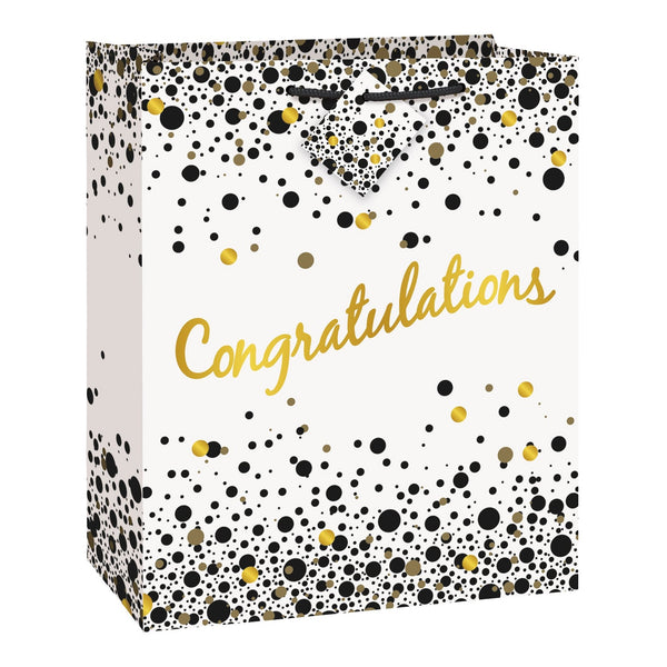 Gold "Congratulations" Gift Bag 13" x 10"