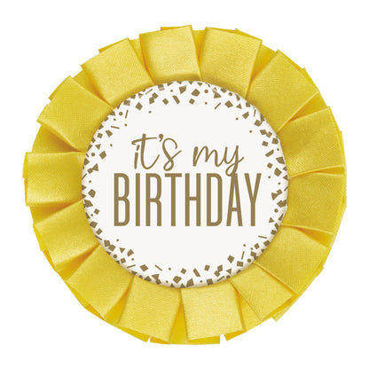 Gold Foil Confetti "It's My Birthday" Badge