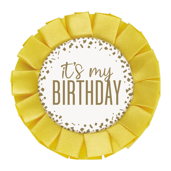Gold Foil Confetti "It's My Birthday" Badge