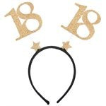Gold Glitter Age Headband 18 Years