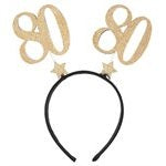 Gold Glitter Age Headband 80 Years