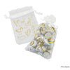 Gold Metallic Heart Organza Drawstring Bags, 12 per Pack