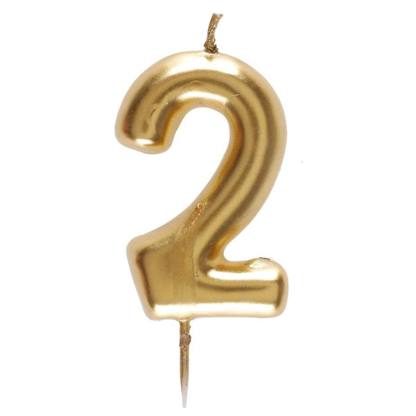 Gold Number 2 Candle