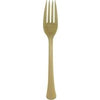 Gold Solid Premium Plastic Forks, 20 Count