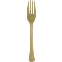 Gold Solid Premium Plastic Forks, 20 Count