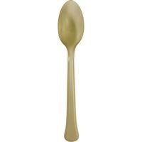 Gold Solid Premium Plastic Spoons, 20 Count