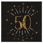 Gold Sparkling Age Napkin 50 Years