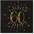 Gold Sparkling Age Napkin 60 Years