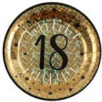 Gold Sparkling Age Plate 18 Years