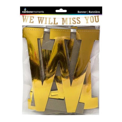 Gold We Will Miss You Banner