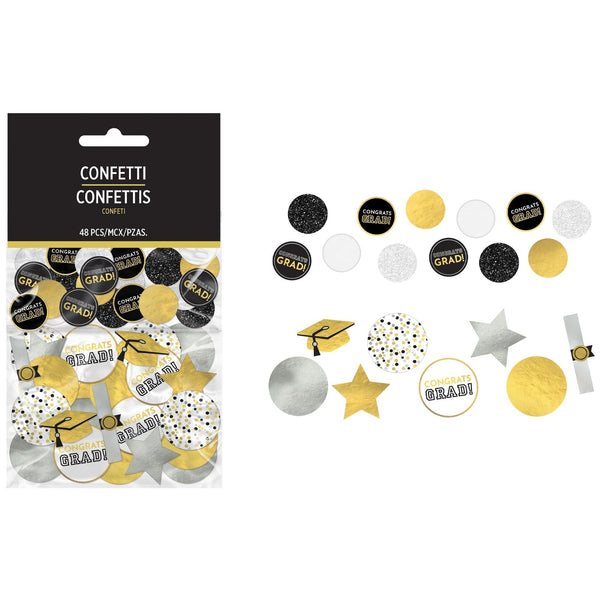 Grad Giant Confetti - Black, Silver, Gold