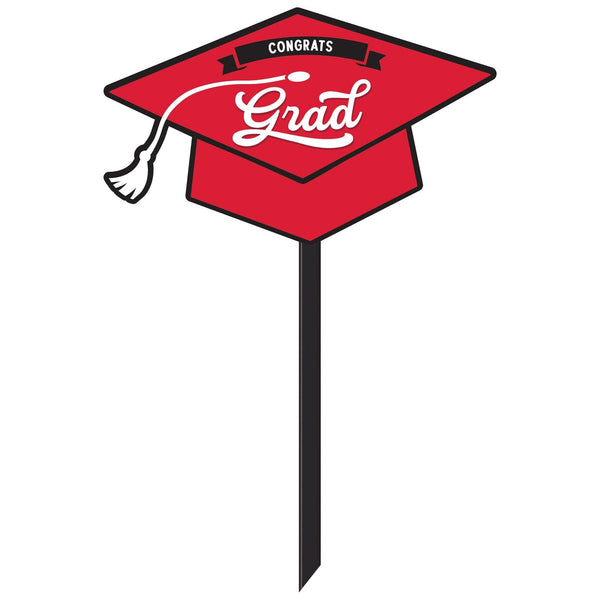 Grad Lawn Sign - Red