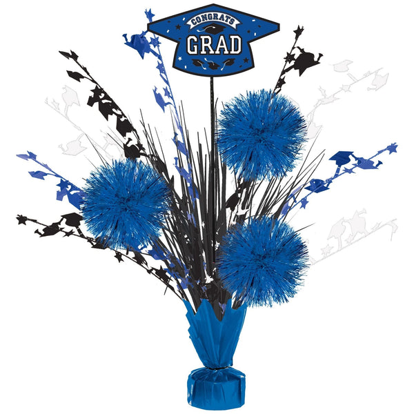 Grad Tinsel Burst Centerpiece - Blue