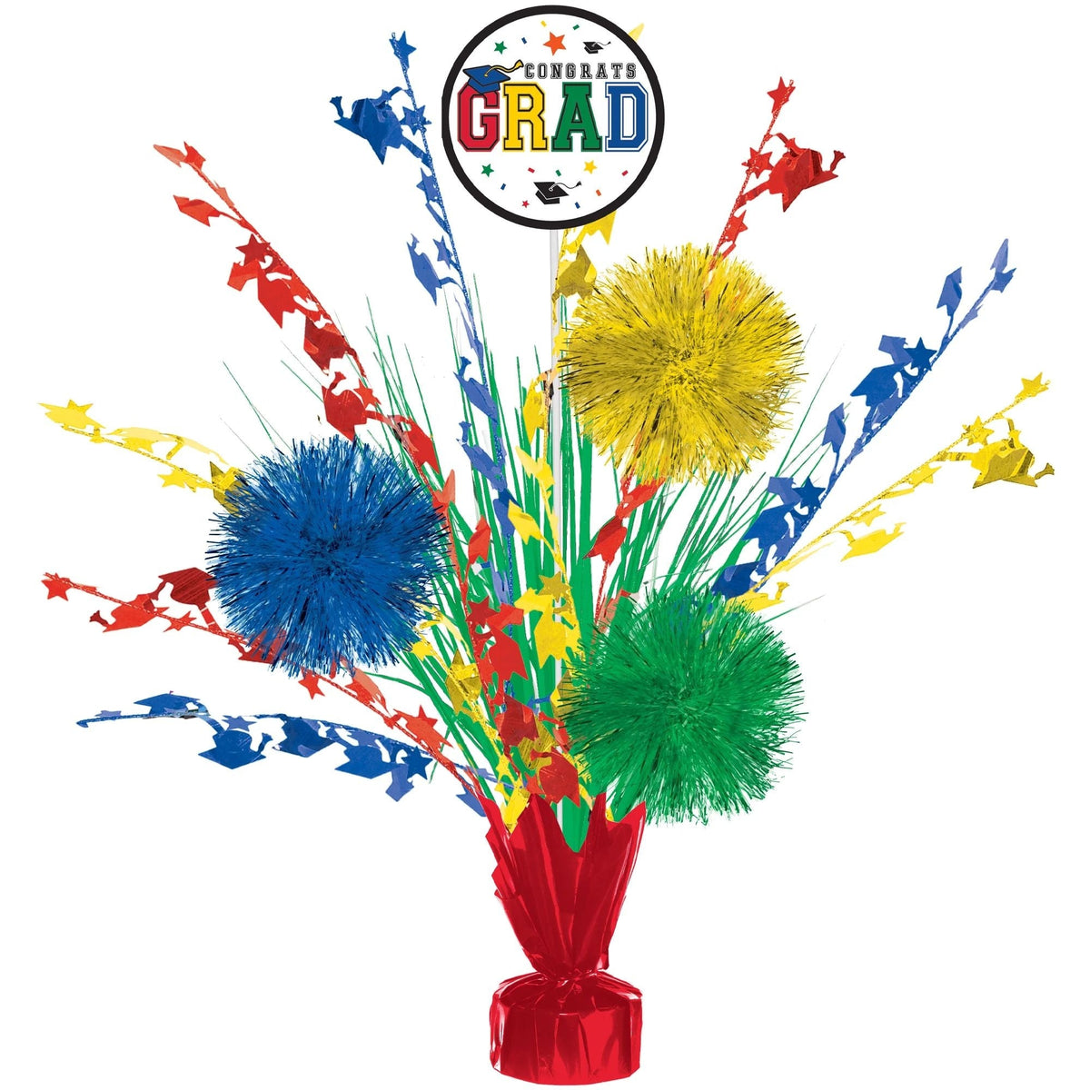 Grad Tinsel Burst Centerpiece - Multicolor