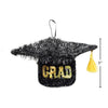 Graduation "GRAD" Tinsel Black Cap Decor with Tassel