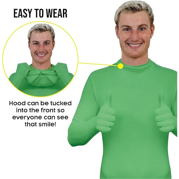 Green Bodysuit Comfortable Stretch Fit One-Piece for Halloween and Cosplay