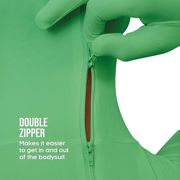 Green Bodysuit Comfortable Stretch Fit One-Piece for Halloween and Cosplay