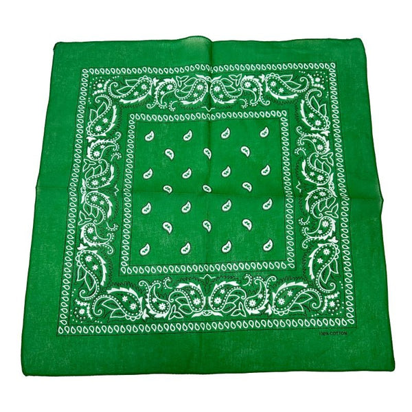 Green Paisley Bandana 20x20inc
