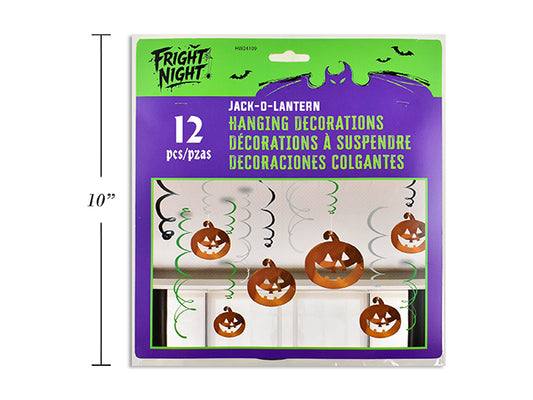 Hanging Jack-O-Lantern Swirls, Set of 12