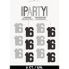 Hanging Decorations - Black & Silver Glitz 16th Birthday