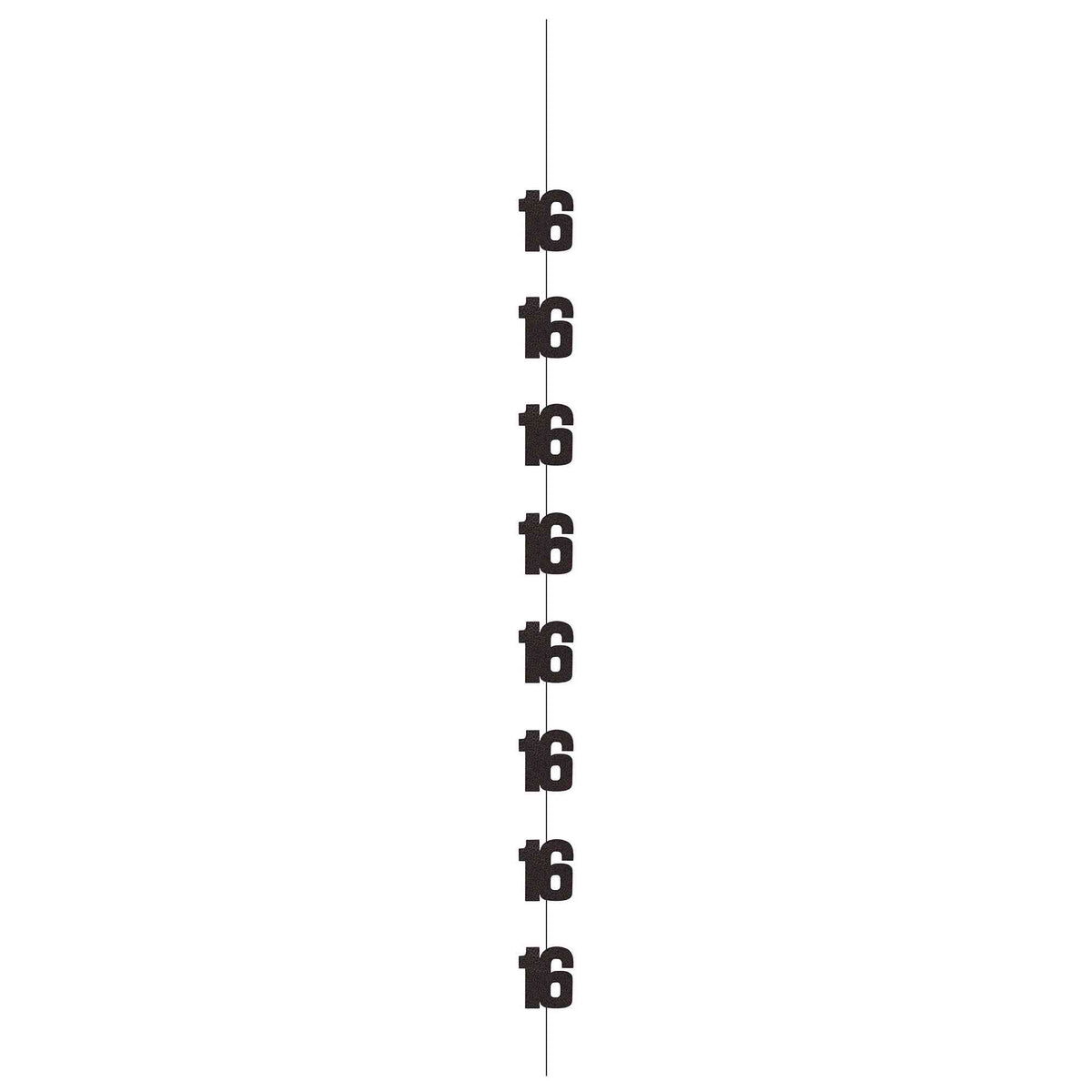 Hanging Decorations - Black & Silver Glitz 16th Birthday