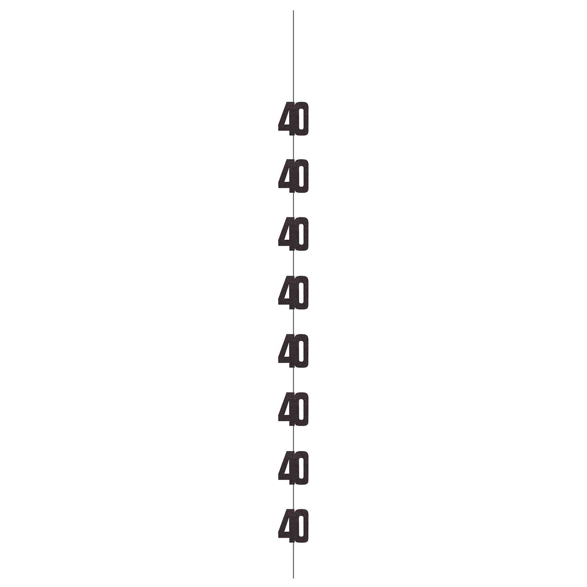 Hanging Decorations - Black & Silver Glitz 40th Birthday