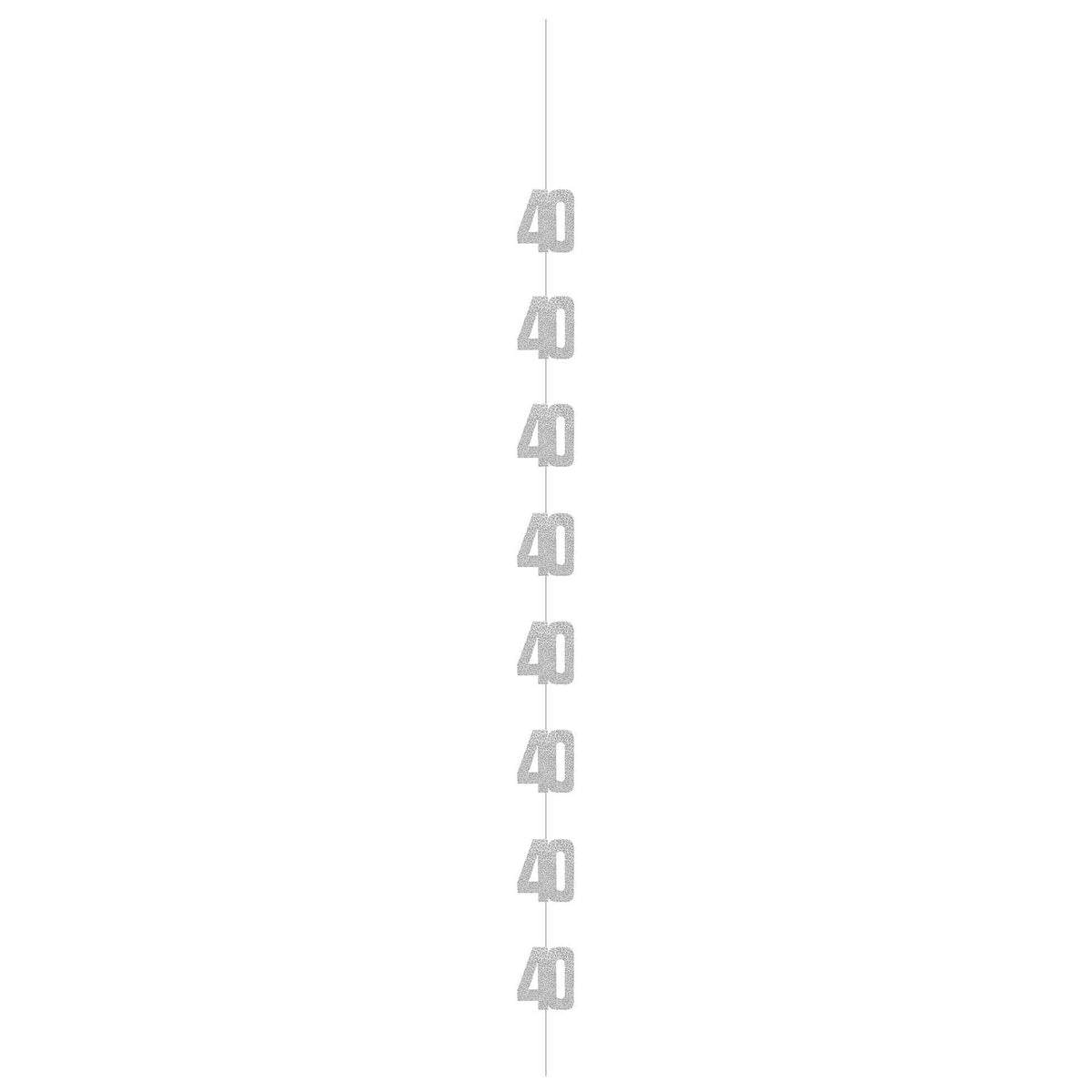 Hanging Decorations - Black & Silver Glitz 40th Birthday