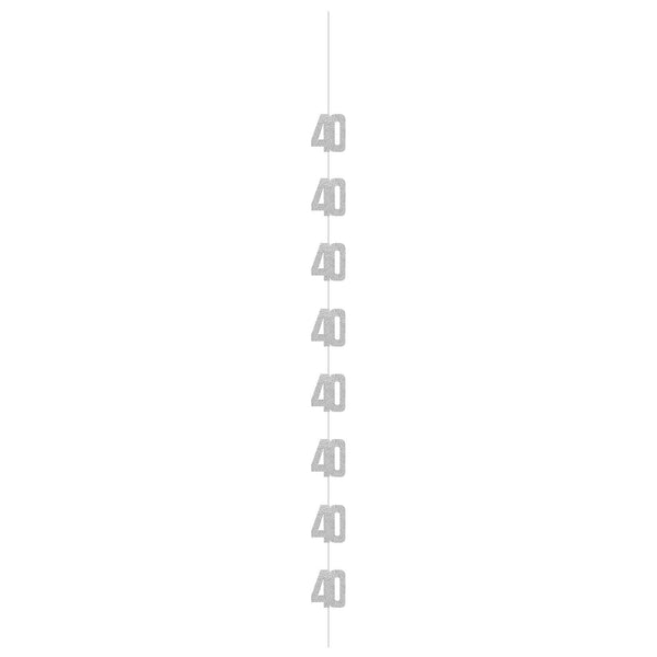 Hanging Decorations - Black & Silver Glitz 40th Birthday