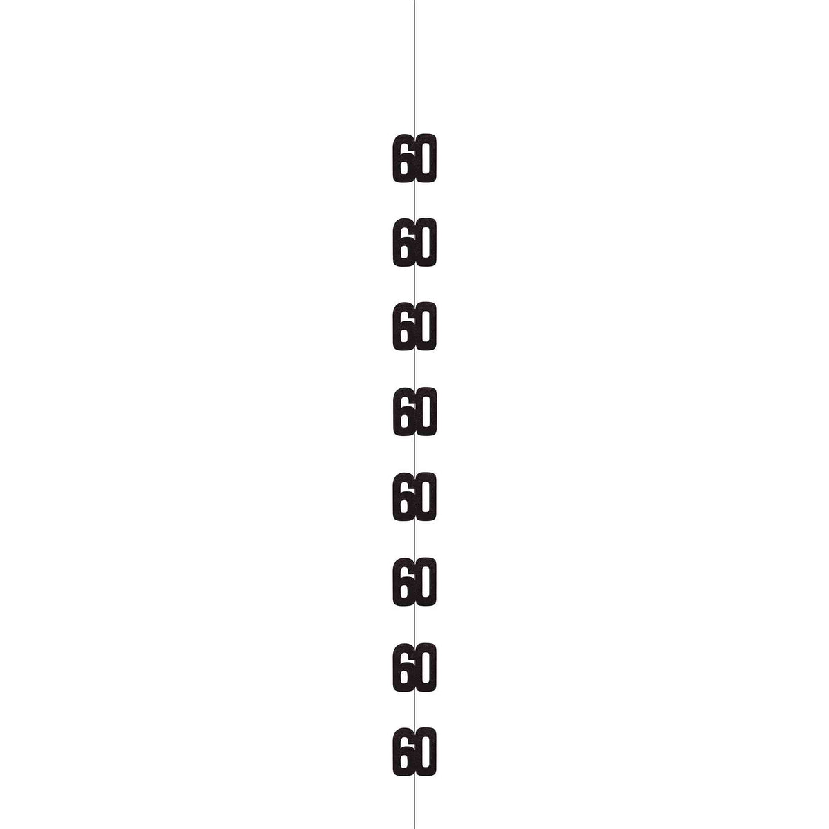 Hanging Decorations - Black & Silver Glitz 60th Birthday
