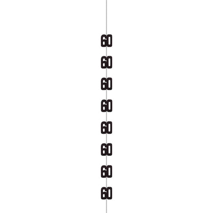 Hanging Decorations - Black & Silver Glitz 60th Birthday