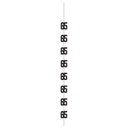 Hanging Decorations - Black & Silver Glitz 65th Birthday