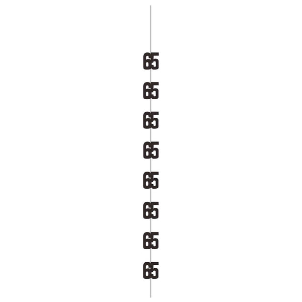 Hanging Decorations - Black & Silver Glitz 65th Birthday