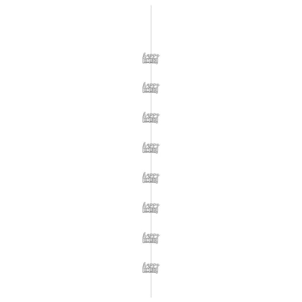 Hanging Decorations - Black & Silver Glitz Happy Birthday