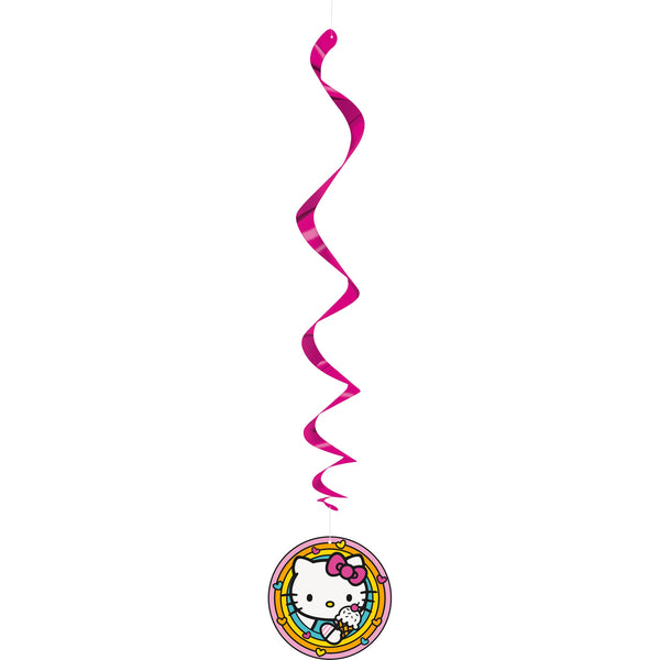 Hanging Swirl Decorations - Hello Kitty, 3 Count