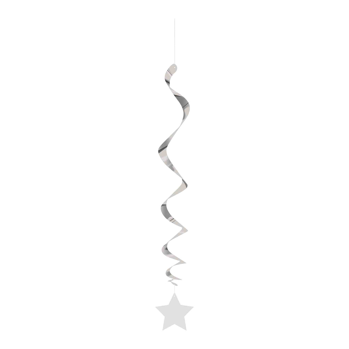 Hanging Swirl Decorations with Silver Stars – 26" 3-Pack