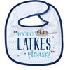 Chanukah Bib, " More Latkes Please", Cott/Poly,9" X 11",