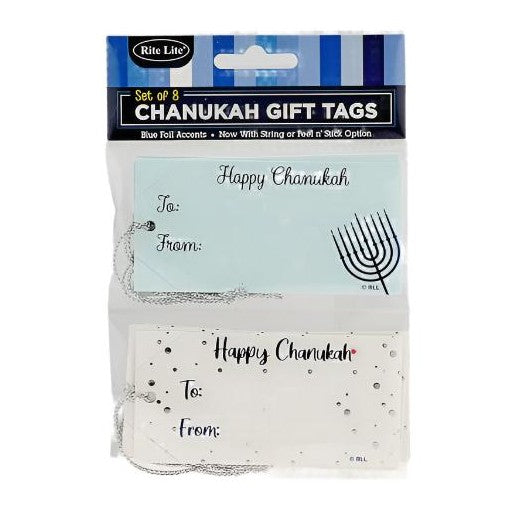 Chanukah Gift Tags,Blue Foil,4X 2,8/Pack