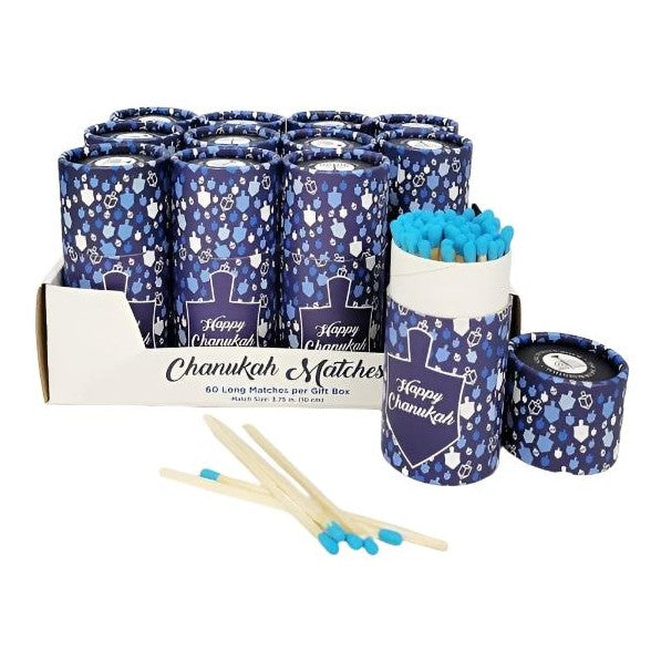 Chanukah Matches, Mosaic,4.25",60 Long Matches