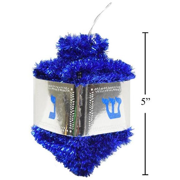 Hanukkah Tinsel Spinning Top Dreidel Décor