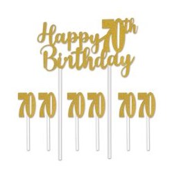 Happy "70th" Birthday Cake Topper