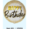 Happy Birthday 18" Foil Balloon Black and Gold