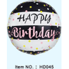 Happy Birthday 18" Pink and Black Foil Balloon