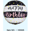 Happy Birthday 18" Pink and Black Foil Balloon